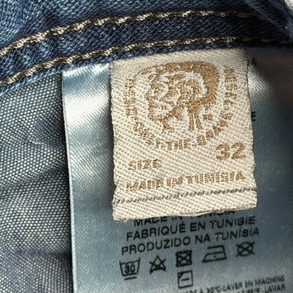 Diesel Belther Jeans Mens 32x32 Blue Regular Slim Tapered Distressed 0839K